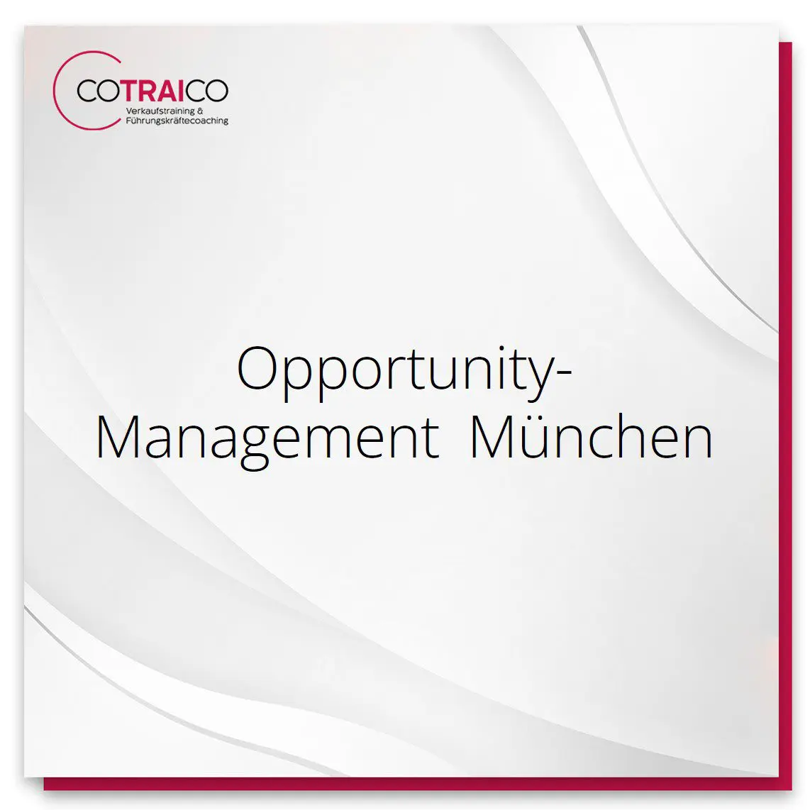 COTRAICO Beratung München: Erfolgreiches Opportunity-Management für den B2B-Sektor