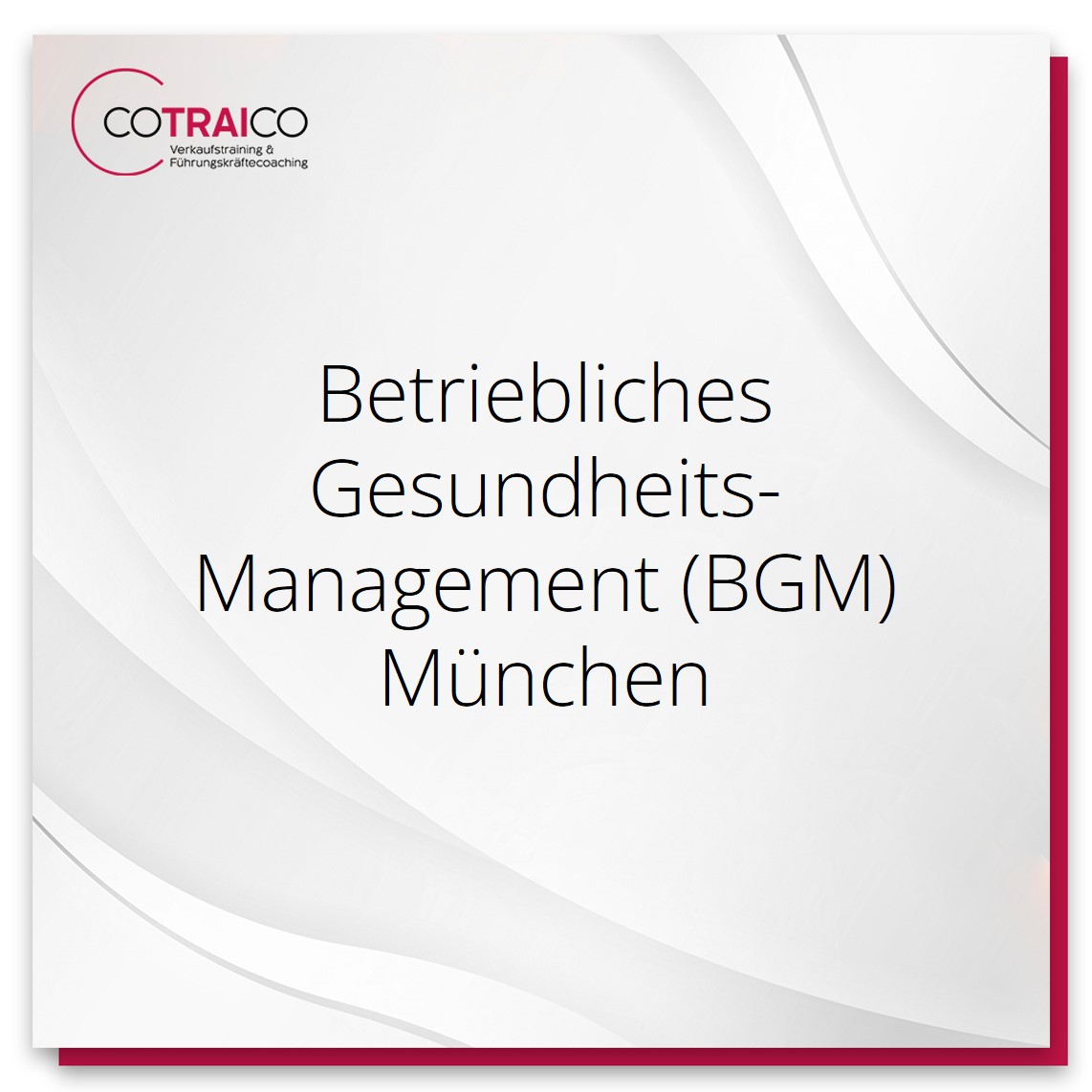 COTRAICO Beratung für betriebliches Gesundheitsmanagement in München