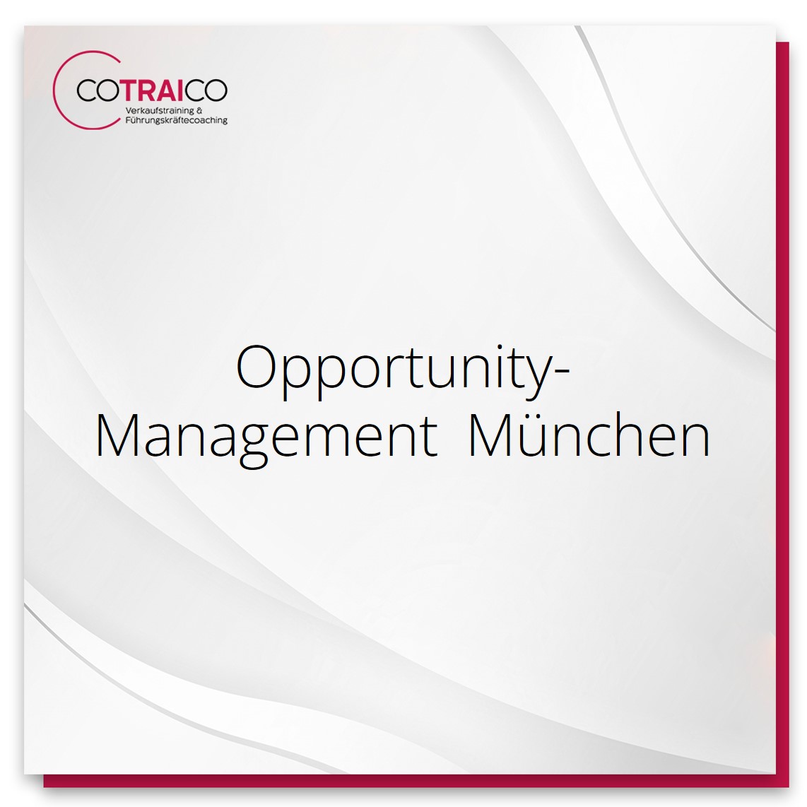 COTRAICO Beratung München: Erfolgreiches Opportunity-Management für den B2B-Sektor